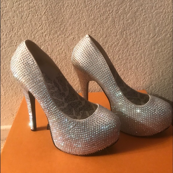 bordello rhinestone heels